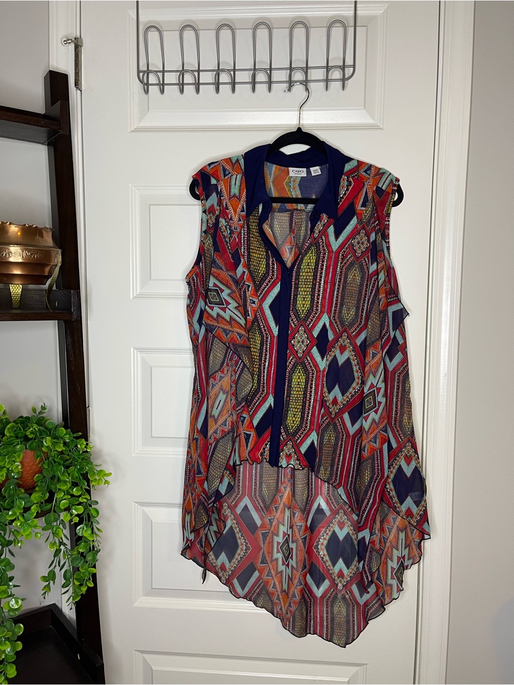 CATO | Colorful Geometric Print Blouse NWOT